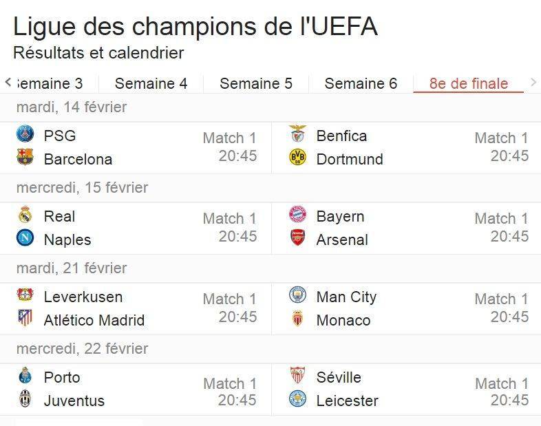 Quels sont vos pronos Ligue des Champions pour les 8ème de finale ?
